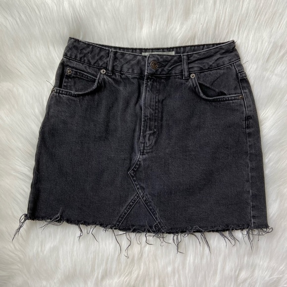 Topshop Dresses & Skirts - Topshop Moto Black Denim Cutoff Mini Skirt